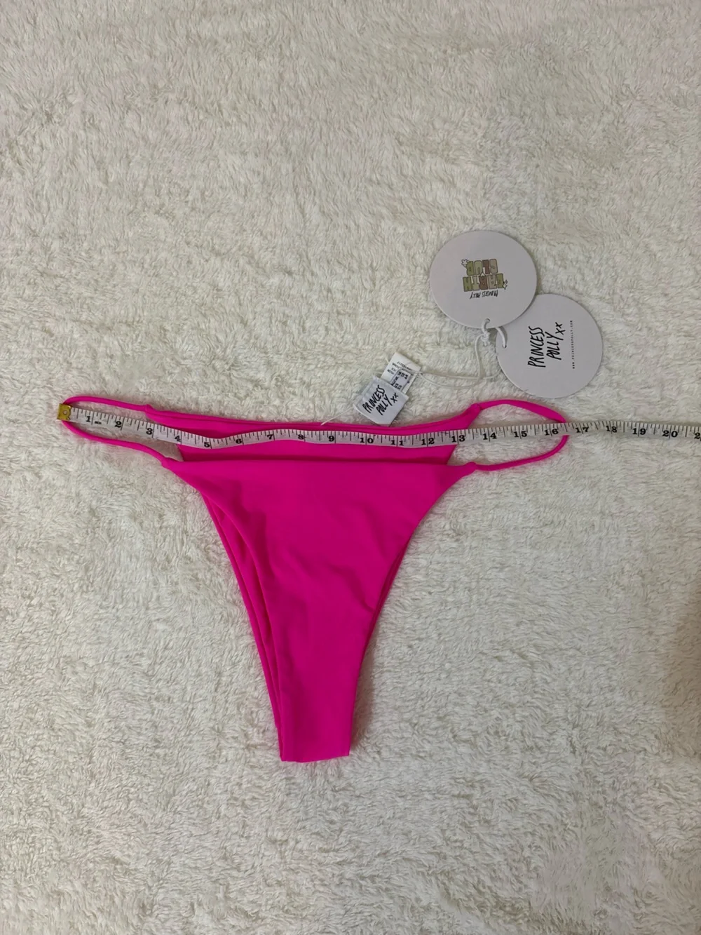 NWT Princess Polly Recycled Nylon Smiley Bikiki Bottoms In Hot Pink Sz 12